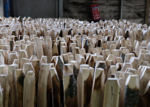 handmade chestnut fencing pales