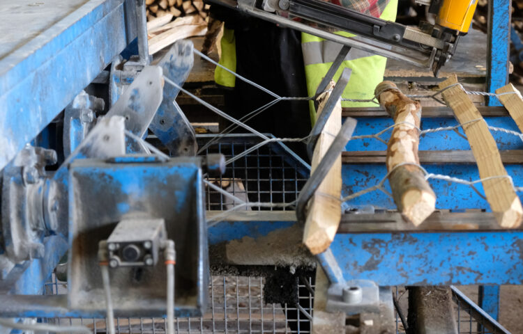 fencing machine making traditional chestnut pale fencing
